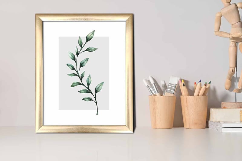 Bilde Floral med Ramme Flerfarget - 22,3x52,8 cm - Interiør - Maleri & posters - Lerretsbilder