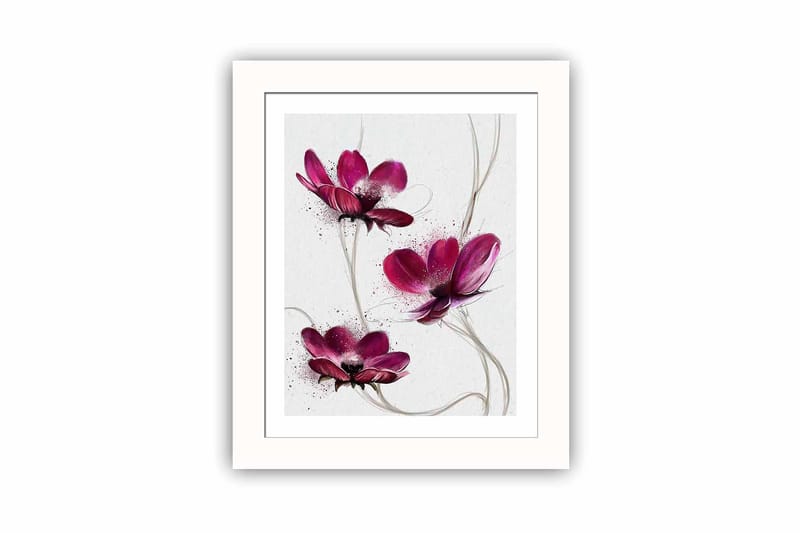 Bilde Floral med Ramme Flerfarget - 22,3x52,8 cm - Interiør - Maleri & posters - Lerretsbilder
