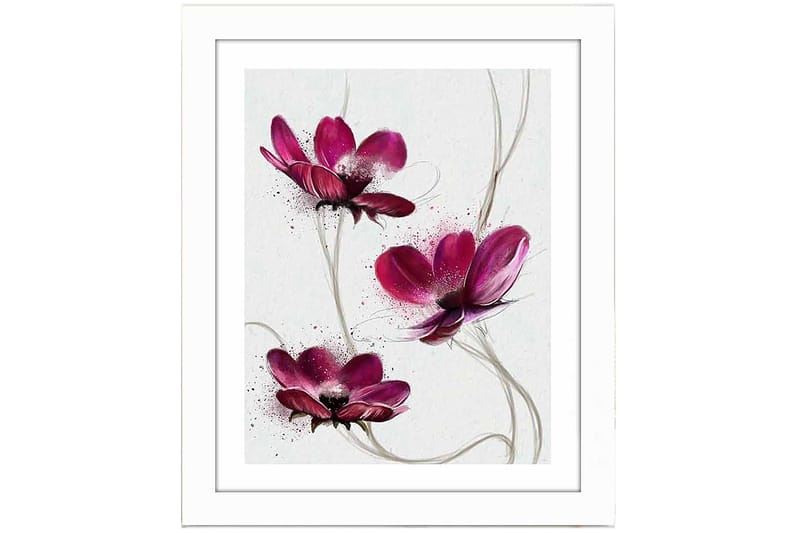 Bilde Floral med Ramme Flerfarget - 22,3x52,8 cm - Interiør - Maleri & posters - Lerretsbilder