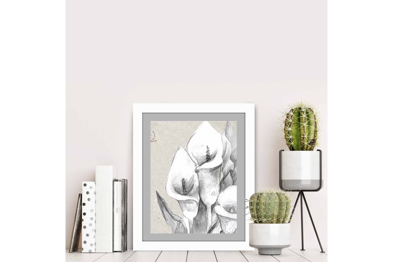 Bilde Floral med Ramme Flerfarget - 22,3x52,8 cm - Interiør - Maleri & posters - Lerretsbilder