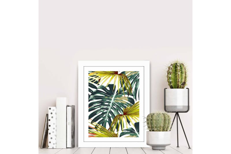 Bilde Floral med Ramme Flerfarget - 22,3x52,8 cm - Interiør - Maleri & posters - Lerretsbilder