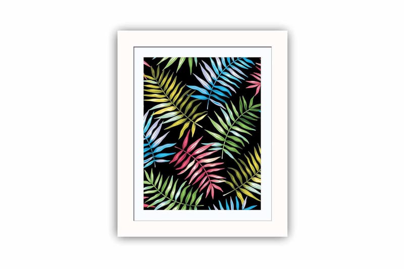 Bilde Floral med Ramme Flerfarget - 22,3x52,8 cm - Interiør - Maleri & posters - Lerretsbilder