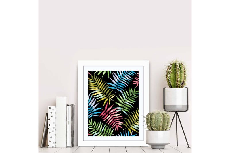 Bilde Floral med Ramme Flerfarget - 22,3x52,8 cm - Interiør - Maleri & posters - Lerretsbilder