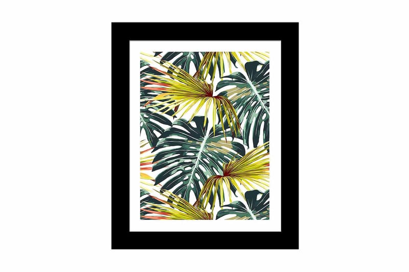 Bilde Floral med Ramme Flerfarget - 22,3x52,8 cm - Lerretsbilder