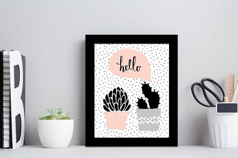 Bilde Floral med Ramme Flerfarget - 22,3x52,8 cm - Interiør - Maleri & posters - Lerretsbilder