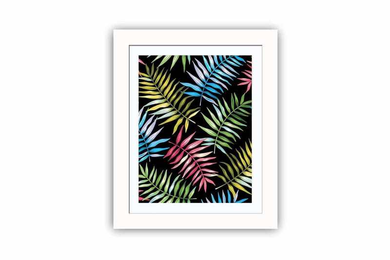 Bilde Floral med Ramme Flerfarget, 22,3x52,8 cm