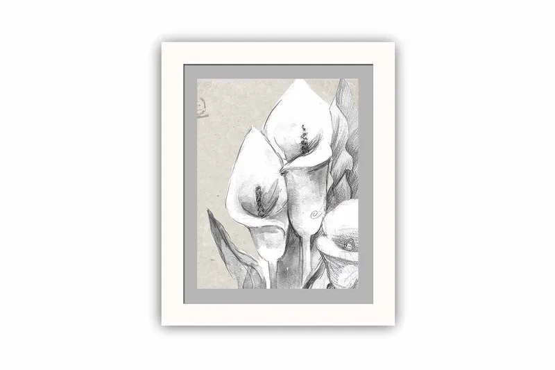 Bilde Floral med Ramme Flerfarget, 22,3x52,8 cm