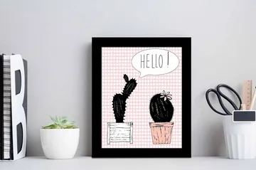 Bilde Floral med Ramme Flerfarget - 22,3x52,8 cm - Interiør - Maleri & posters - Lerretsbilder