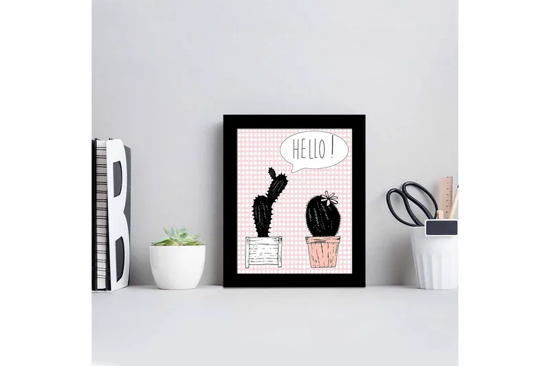 Bilde Floral med Ramme Flerfarget - 22,3x52,8 cm - Interiør - Maleri & posters - Lerretsbilder