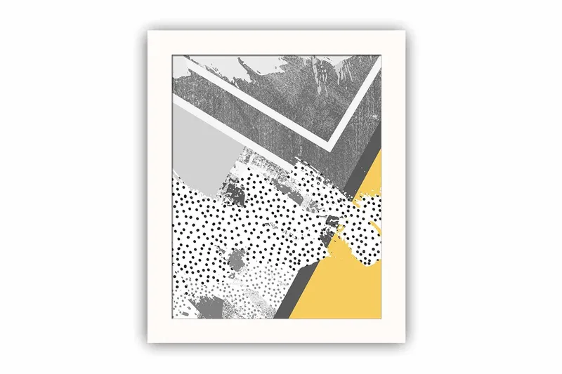 Bilde Geometric med Ramme Flerfarget, 22,3x52,8 cm