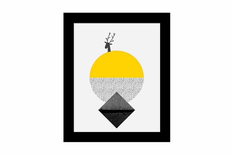 Bilde Geometric med Ramme Flerfarget, 22,3x52,8 cm