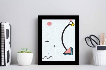 Bilde Geometric med Ramme Flerfarget - 22,3x52,8 cm - Interiør - Maleri & posters - Lerretsbilder