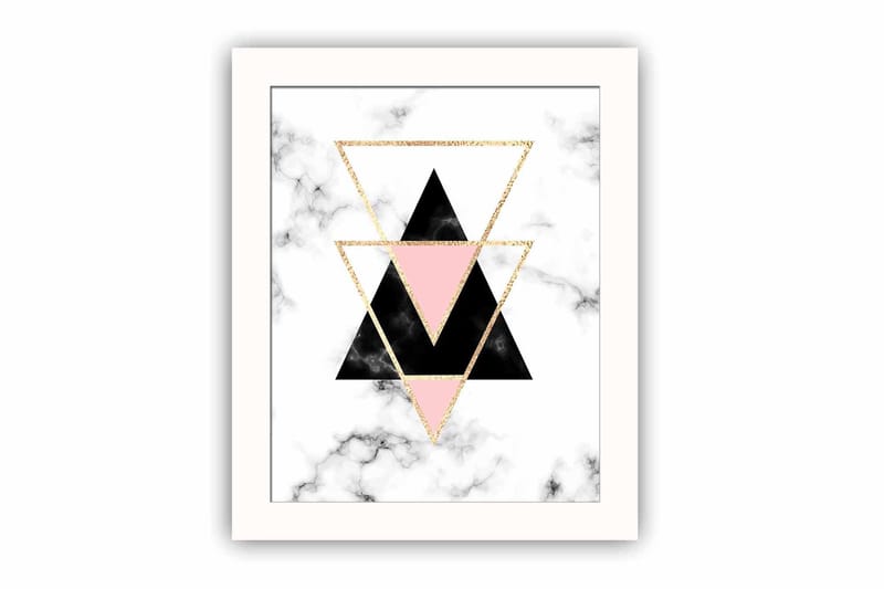 Bilde Geometric med Ramme Flerfarget - 22,3x52,8 cm - Interiør - Maleri & posters - Lerretsbilder