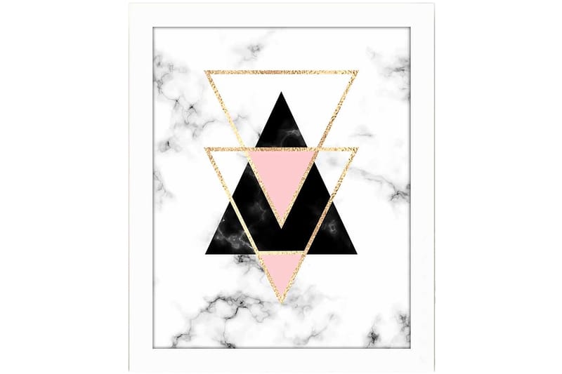 Bilde Geometric med Ramme Flerfarget - 22,3x52,8 cm - Interiør - Maleri & posters - Lerretsbilder