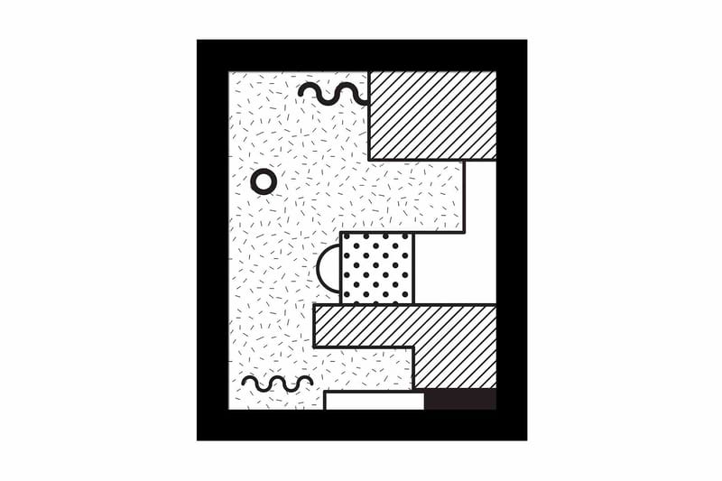 Bilde Geometric med Ramme Flerfarget - 22,3x52,8 cm - Lerretsbilder