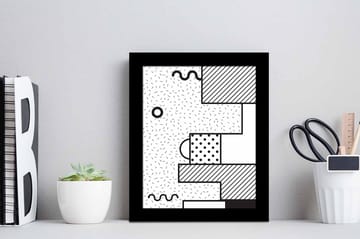Bilde Geometric med Ramme Flerfarget - 22,3x52,8 cm - Interiør - Maleri & posters - Lerretsbilder