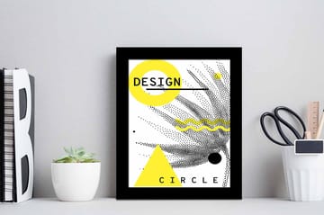 Bilde Geometric med Ramme Flerfarget - 22,3x52,8 cm - Interiør - Maleri & posters - Lerretsbilder