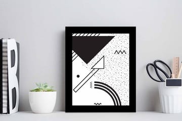 Bilde Geometric med Ramme Flerfarget - 22,3x52,8 cm - Interiør - Maleri & posters - Lerretsbilder