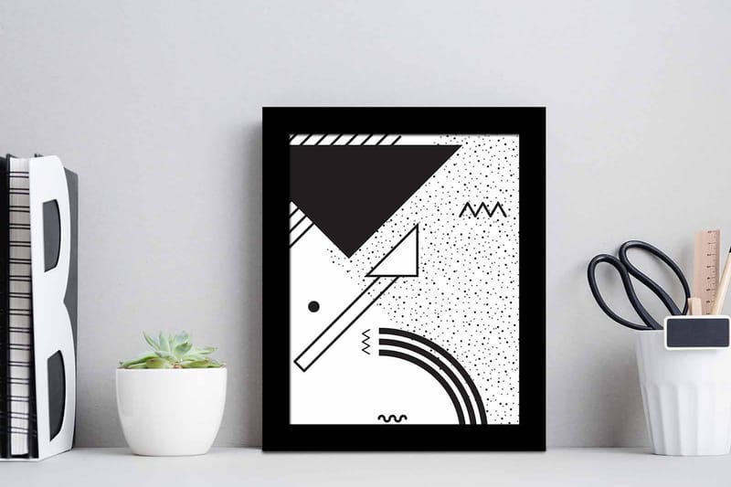 Bilde Geometric med Ramme Flerfarget - 22,3x52,8 cm - Interiør - Maleri & posters - Lerretsbilder