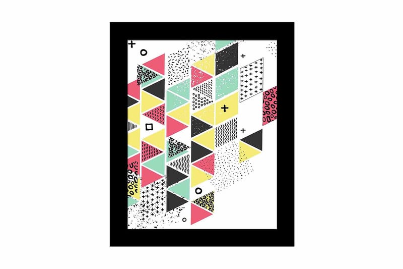 Bilde Geometric med Ramme Flerfarget - 22,3x52,8 cm - Interiør - Maleri & posters - Lerretsbilder