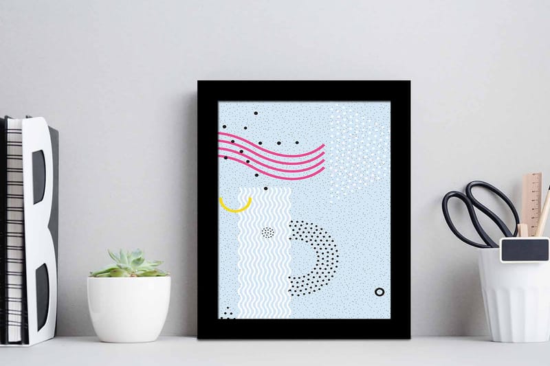 Bilde Geometric med Ramme Flerfarget - 22,3x52,8 cm - Interiør - Maleri & posters - Lerretsbilder