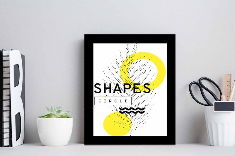 Bilde Geometric med Ramme Flerfarget - 22,3x52,8 cm - Interiør - Maleri & posters - Lerretsbilder