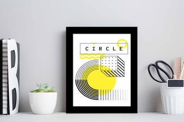 Bilde Geometric med Ramme Flerfarget - 22,3x52,8 cm - Interiør - Maleri & posters - Lerretsbilder