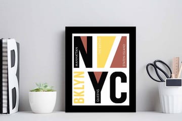 Bilde Geometric med Ramme Flerfarget - 22,3x52,8 cm - Interiør - Maleri & posters - Lerretsbilder