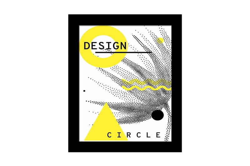 Bilde Geometric med Ramme Flerfarget, 22,3x52,8 cm