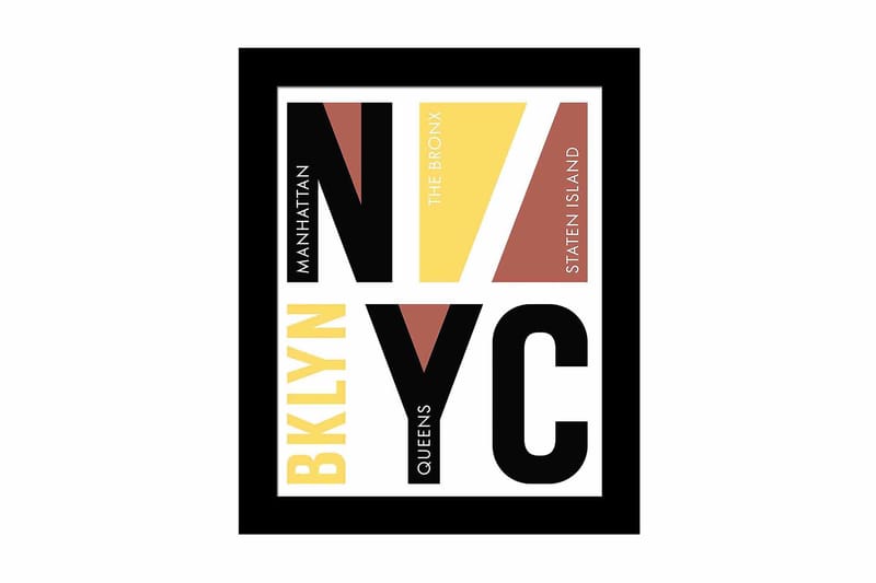 Bilde Geometric med Ramme Flerfarget, 22,3x52,8 cm