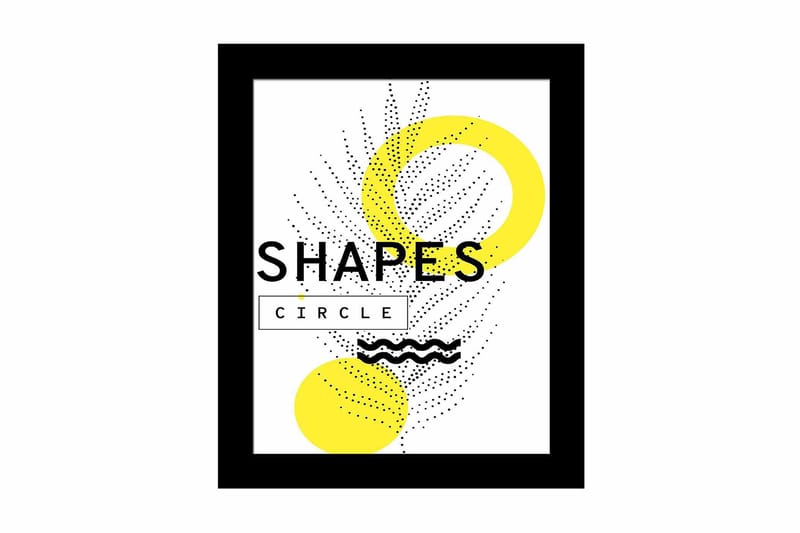 Bilde Geometric med Ramme Flerfarget, 22,3x52,8 cm