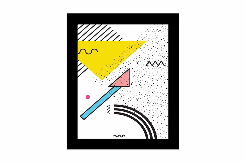 Bilde Geometric med Ramme Flerfarget, 23,5x28,5 cm