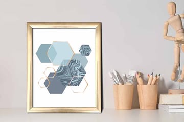 Bilde Geometrical med Ramme Flerfarget - 22,3x52,8 cm - Interiør - Maleri & posters - Lerretsbilder