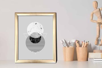 Bilde Geometrical med Ramme Flerfarget - 22,3x52,8 cm - Interiør - Maleri & posters - Lerretsbilder