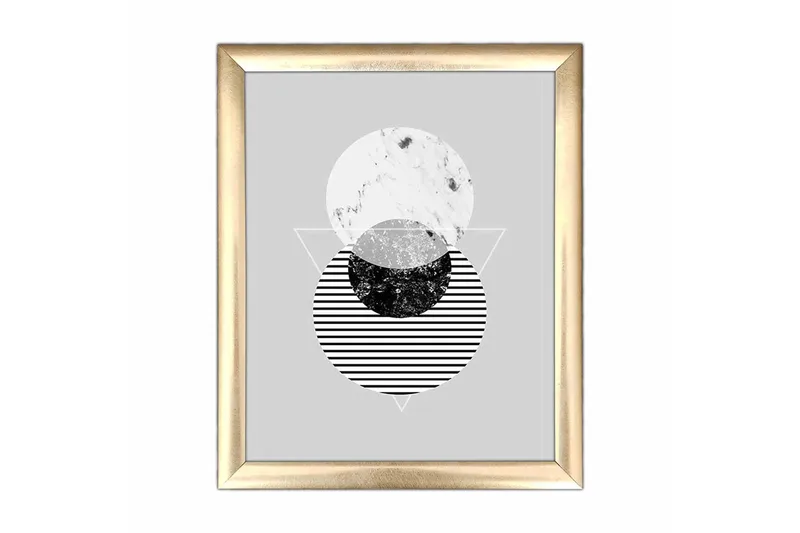 Bilde Geometrical med Ramme Flerfarget, 22,3x52,8 cm