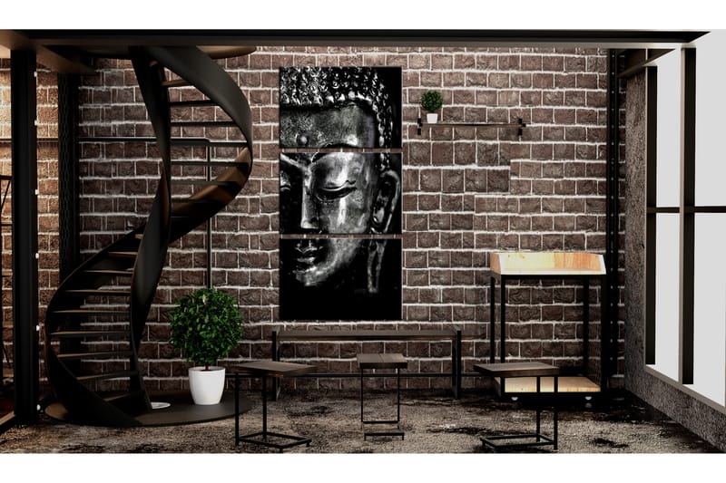 Bilde Grey Buddha 30x60 - Artgeist sp. z o. o. - Lerretsbilder