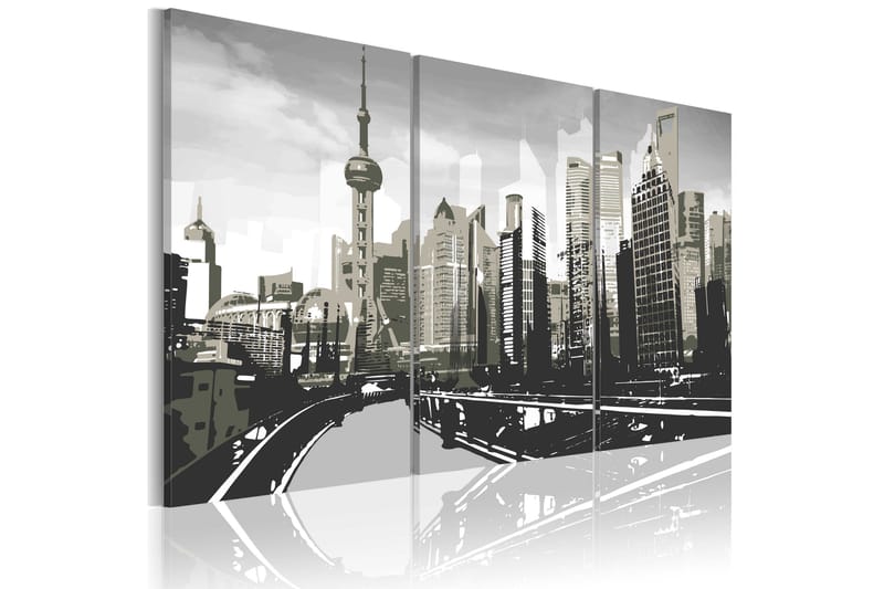 Bilde Grey Shanghai 120x80 - Artgeist sp. z o. o. - Lerretsbilder