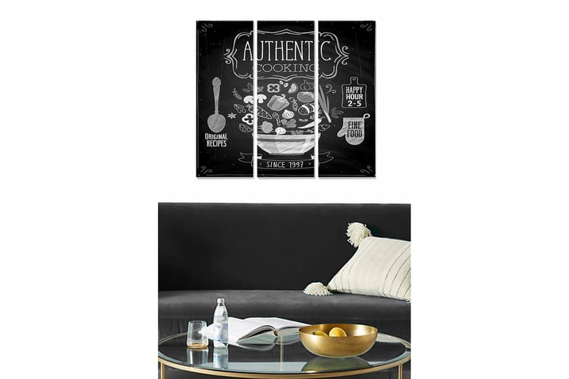 Bilde Kitchen 3-pk Flerfarget - 22x05 cm - Interiør - Maleri & posters - Lerretsbilder