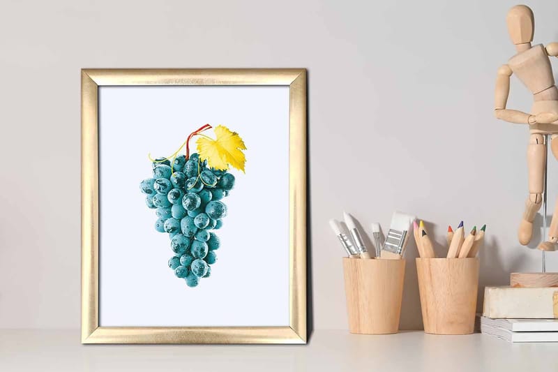 Bilde Kitchen med Ramme Flerfarget - 22,3x52,8 cm - Interiør - Maleri & posters - Lerretsbilder