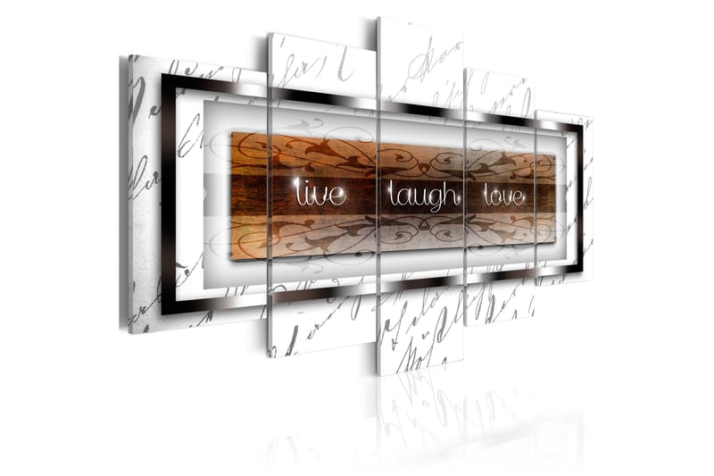 Bilde Live Laugh Love White 200x100 - Lerretsbilder