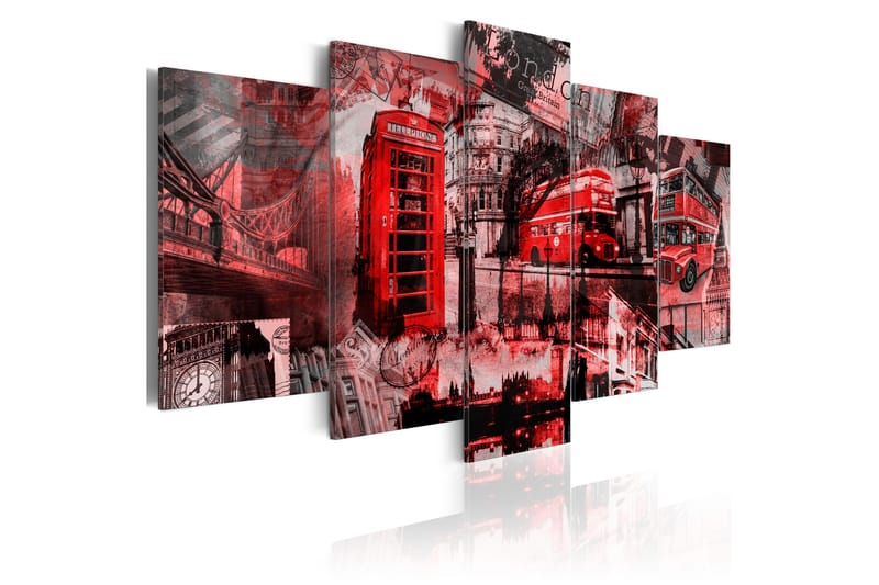 Bilde London Collage 5 Stk 200x100 - Artgeist sp. z o. o. - Lerretsbilder