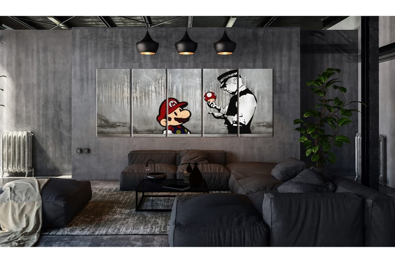 Bilde Mario Bros On Concrete 225x90 - Artgeist sp. z o. o. - Lerretsbilder