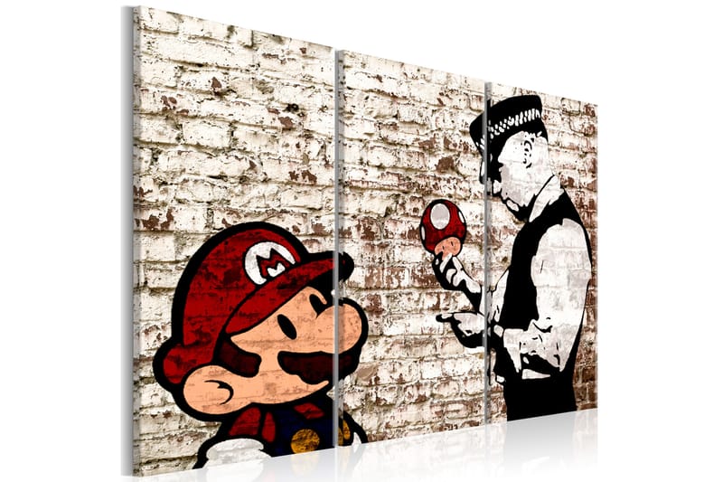 Bilde Mario Bros Torn Wall 120x80 - Artgeist sp. z o. o. - Lerretsbilder