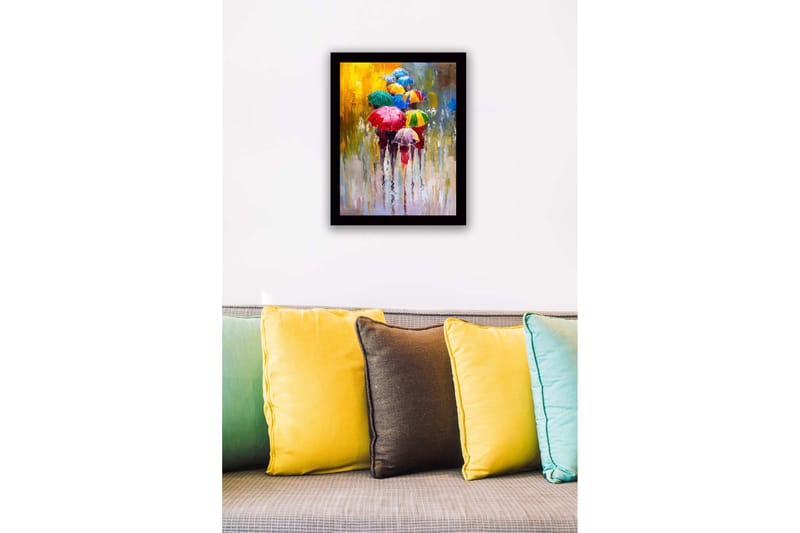Bilde med Ramme Flerfarget - 44x15 cm - Interiør - Maleri & posters - Lerretsbilder