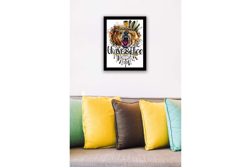 Bilde med Ramme Flerfarget - 44x15 cm - Interiør - Maleri & posters - Lerretsbilder