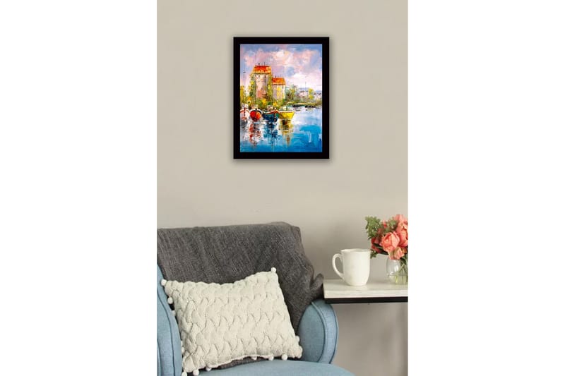 Bilde med Ramme Flerfarget - 44x15 cm - Interiør - Maleri & posters - Lerretsbilder