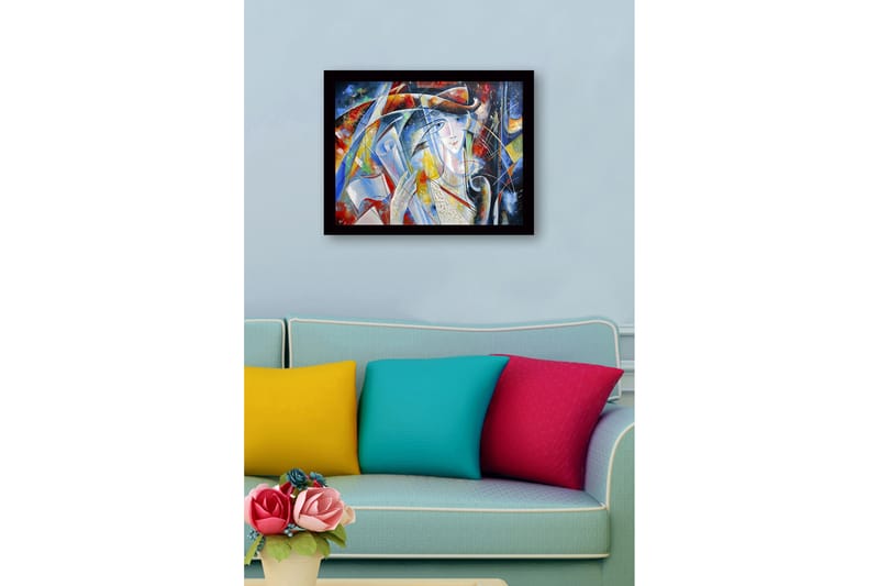 Bilde med Ramme Flerfarget - 44x15 cm - Interiør - Maleri & posters - Lerretsbilder