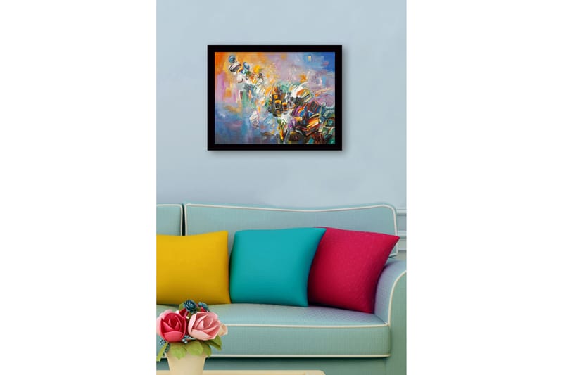 Bilde med Ramme Flerfarget - 44x15 cm - Interiør - Maleri & posters - Lerretsbilder