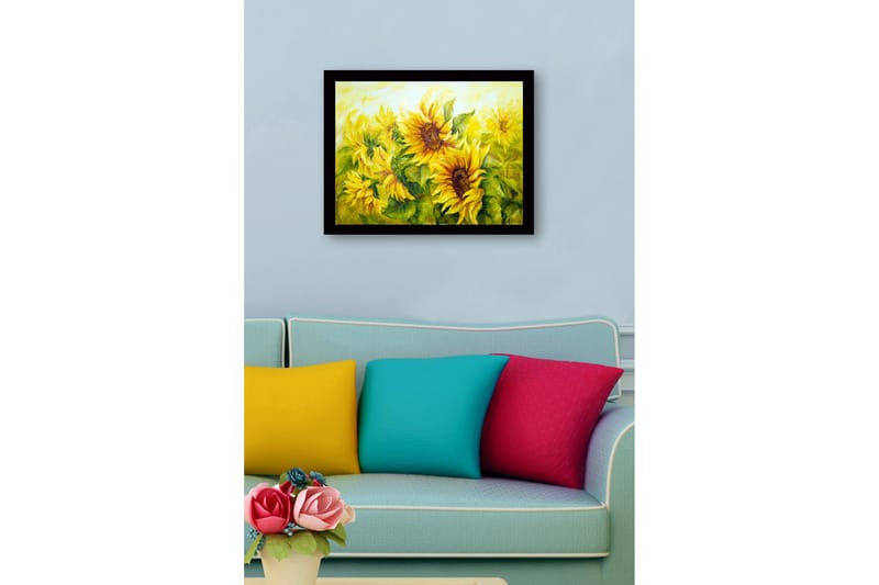 Bilde med Ramme Flerfarget - 44x15 cm - Interiør - Maleri & posters - Lerretsbilder