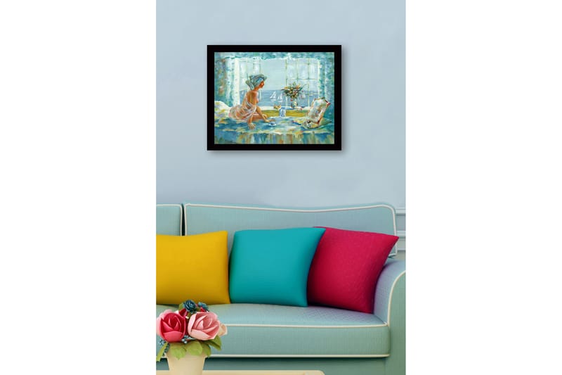 Bilde med Ramme Flerfarget - 44x15 cm - Interiør - Maleri & posters - Lerretsbilder